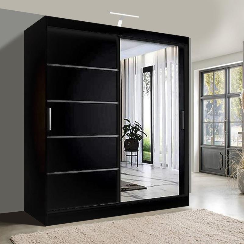 YHI CHICAGO 2&3 Sliding Door Wardrobe with Double Mirror Doors