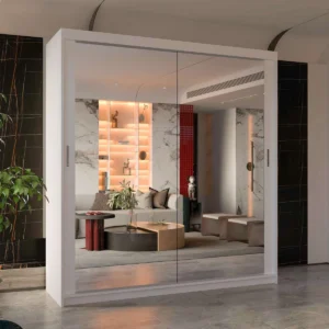 Modern Sliding Mirror Door Wardrobe | 3 Colors & Sizes