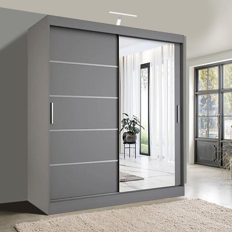 YHI CHICAGO 2&3 Sliding Door Wardrobe with Double Mirror Doors